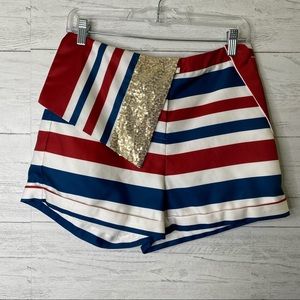 Tessuto sequined striped shorts